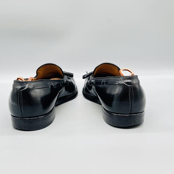 Aristocraft Shoes Men 10.5 Black Leather Tassel Loafers Vintage Made USA